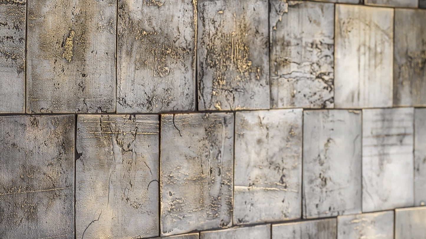 handcast brass tiles by belgian artisans Atelier Tourain