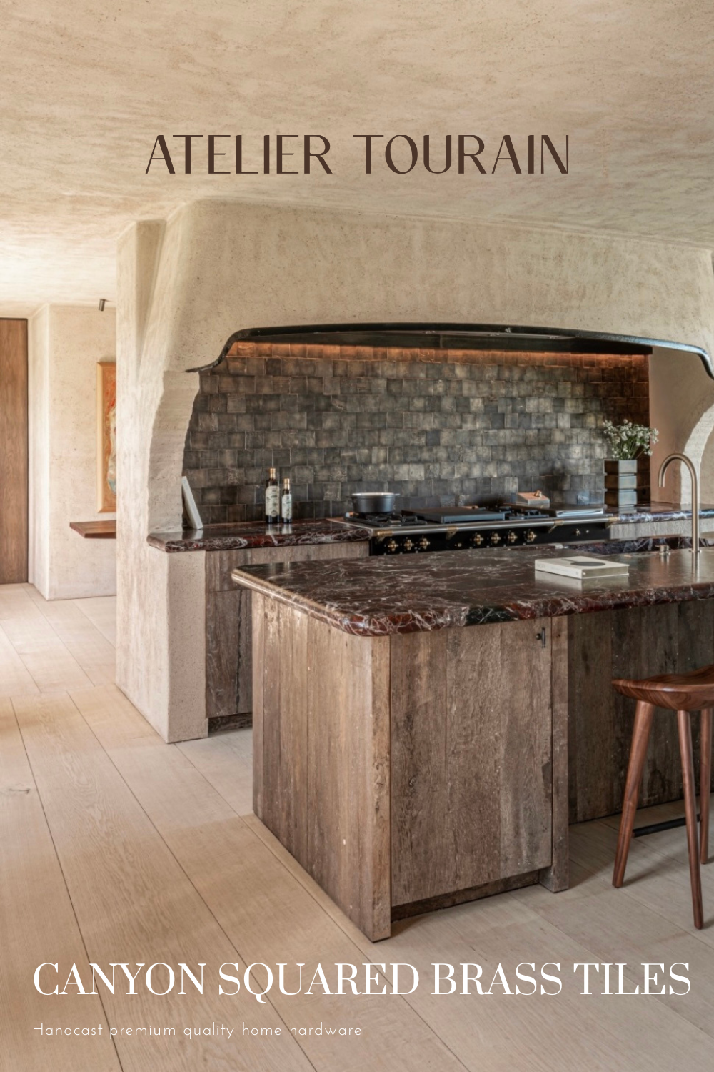handcast brass tiles by belgian artisans Atelier Tourin